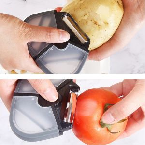3-in-1 three-blade peeler - black