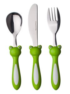 3-piece cutlery set for children - frog