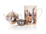 3-piece tea set LAVENDER VETRO is a traditional supplier of a wide range of goods in the Czech Republic, Slovakia, Poland and many other countries. It cooperates with all international trade networks, but also with many traditional retail and wholesale partners. Currently our assortment includes glassware, porcelain and ceramics, household goods, decorative articles, home textiles, furniture, tools, lighting, leisure and garden products. LAVENDER 3-piece tea set includes: 1x ceramic pot with a volume of 340 ml (height 10.8 cm, top diameter 7.6 cm, bottom diameter 6.5 cm), 1x stainless steel strainer, 1x tray under the strainer. Material: Ceramic / stainless steel Decor: Lavender Color: Cream