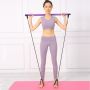 A bar with exercise bands - purple