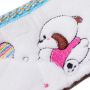 A charming toilet seat cover - white-light blue