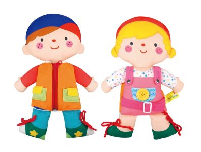 A cuddly toy / doll to dress - double-sided