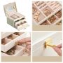 A multi-level casket, a jewelery box - beige