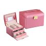 A multi-level casket, a jewelery box - dark pink