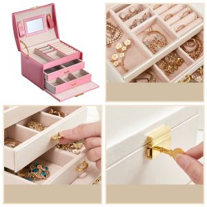 A multi-level casket, a jewelery box - dark pink