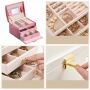 A multi-level casket, a jewelery box - dark pink