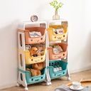 A rack on wheels with three drawers