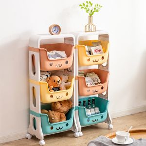 A rack on wheels with three drawers
