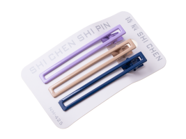 A set of 3 pieces hairpins "clip" - purple beige dark blue