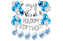 A set of balloons for 21th birthday - silver - blue