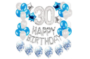 A set of balloons for 30th birthday - silver - blue