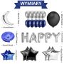 A set of birthday balloons - dark blue and black