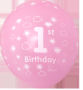 A set of birthday balloons for a girl - pink