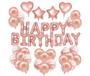 A set of birthday balloons - rose gold