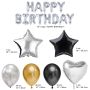 A set of birthday balloons - silver - gold