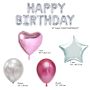  A set of birthday balloons - silver - pink