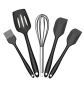 A set of kitchen utensils 5 elements - black