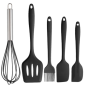 A set of kitchen utensils 5 elements - black