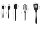 A set of kitchen utensils 5 elements - black