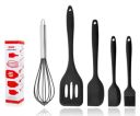 A set of kitchen utensils 5 elements - black