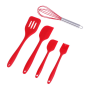 A set of kitchen utensils 5 elements - red