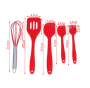 A set of kitchen utensils 5 elements - red