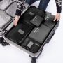 A set of travel organizers for a suitcase and a wardrobe (6 pcs) - black