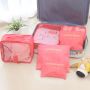 A set of travel organizers for a suitcase and a wardrobe (6 pcs) - burgundy