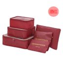 A set of travel organizers for a suitcase and a wardrobe (6 pcs) - light pink