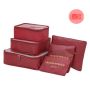 A set of travel organizers for a suitcase and a wardrobe (6 pcs) - light pink