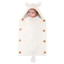 A sleeping bag for a stroller with rabbit ears - white