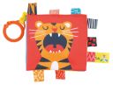 A soft, double-sided book to hang on a pram / car seat - Animals