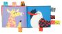 A soft, double-sided book to hang on a pram / car seat - Animals