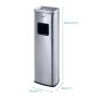 A standing garbage can with an ashtray - silver