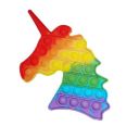 A unicorn-shaped anti-stress sensory toy