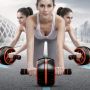Abdominal muscle training wheel - red