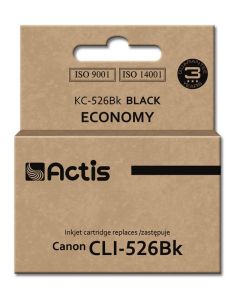 Actis KC-526BK ink for Canon printer; Canon CLI-526Bk replacement; Standard; 10 ml; black(with chip)