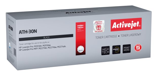 Activejet ATH-30N toner for HP printer; HP 30A CF230A replacement; Supreme; 1600 pages; black
