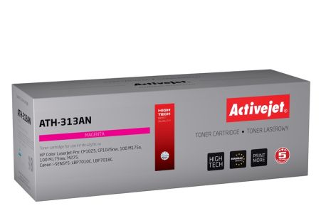 Activejet ATH-313AN toner for HP printer; HP 126A CE313A, Canon CRG-729M replacement; Premium; 1000 pages; magenta
