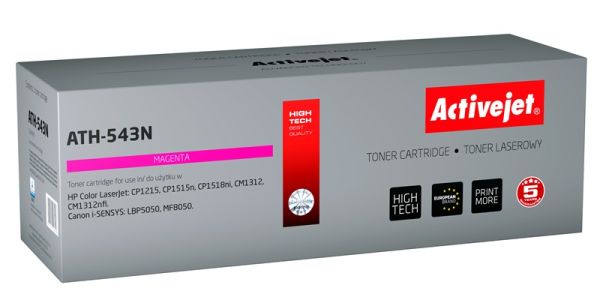 Activejet ATH-543N toner for HP printer; HP 125A CB543A, Canon CRG-716M replacement; Supreme; 1600 pages; magenta