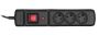 Activejet COMBO 3GN 1,5M black power strip with cord