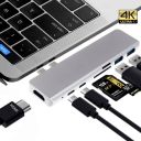Adapter 7w1 HUB USB-C HDMI 4K SD Macbook Pro / Air - Srebrny