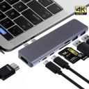 Adapter 7w1 HUB USB-C HDMI 4K SD Macbook Pro / Air - Szary