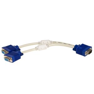 Adapter Akyga AK-AD-20 (D-Sub (VGA) M - 2x D-Sub (VGA) F; 0,15m; kolor biały)