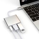 Adapter aluminiowy HUB 3w1 USB-C na HDMI 4K, USB 3.1, USB-C - srebrny