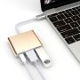 Adapter aluminiowy HUB 3w1 USB-C na HDMI 4K, USB 3.1, USB-C - złoty