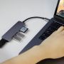 Adapter aluminiowy HUB 5w1 USB-C na HDMI 4K, 2xUSB 3.0, Czytnik kart