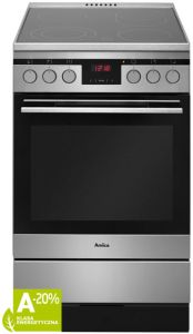 Amica 514CE3.413TsKDHaQ(XL) Freestanding cooker Ceramic Stainless steel A-20%