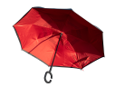 An inverted non-drip umbrella - black and red