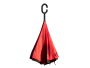 An inverted non-drip umbrella - black and red